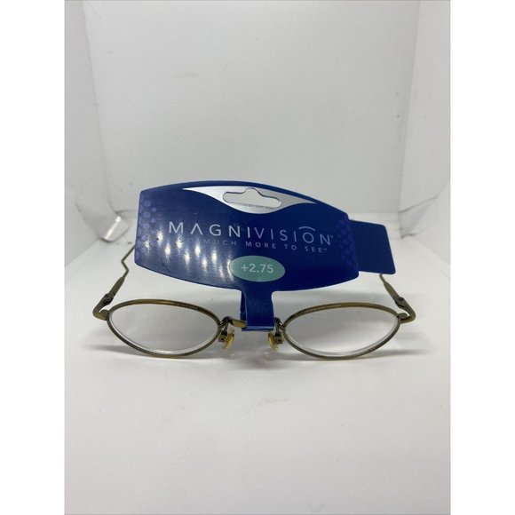 Magnivision Reading Eyeglasses Metal Frame +2.75 Lightweight Brown Readers - Picture 1 of 5